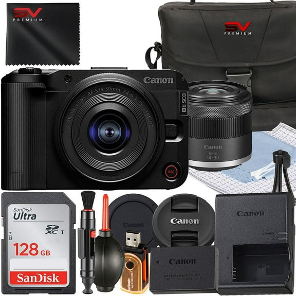 Canon EOS R50 V Mirrorless Camera with 14-30mm Lens   SanDisk 128GB Memory Card   SV Premium Accessory Bundle (International Version)