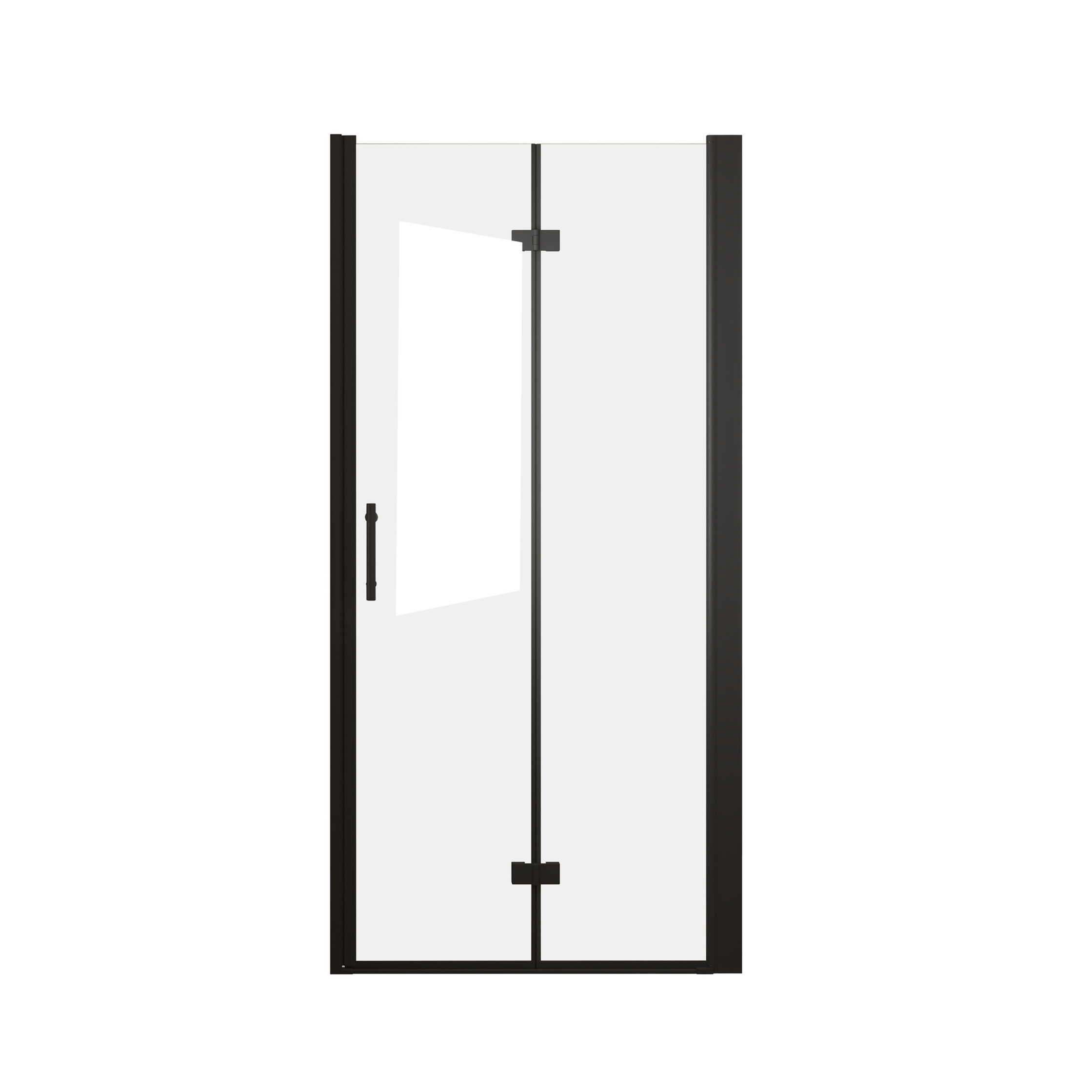 Noble House 34"x72" Bifold Shower Door, Tempered Glass with Aluminum Frame, Matte Black Finish