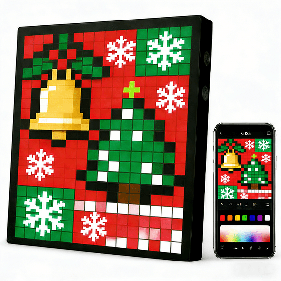 16×16 RGB LED Pixel Matrix Bluetooth Smart Display - App-Controlled DIY Art/Animation Digital Lamp Panel for Gaming/Anime Room Decor & Creative Fun