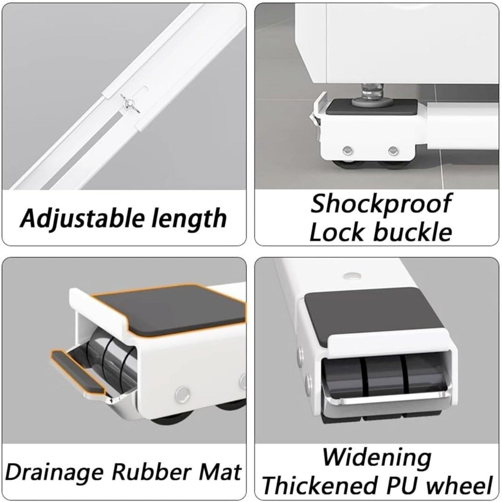 Tools Clearance Sale, Universal Base Black Adjustable Roller Washing Machine Base Portable Washer Dryer Stand Adjustable Base For, A Universal Base, By Meiiso