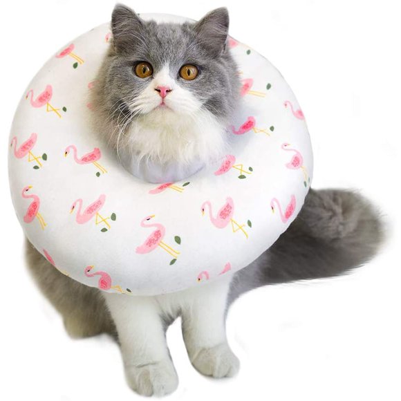 IBAOLEA Cat Cone Adjustable Recovery Collar Soft After Surgery for Cats Wound Healing Protective E Collar Elizabethan Collars -