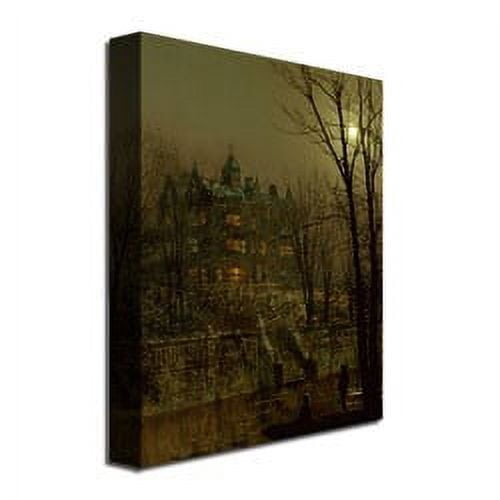 Trademark Fine Art "Knostrop Old Hall, Leeds" Canvas Wall Art by John Atkinson Grimshaw