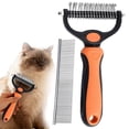 thumbnail image 2 of Pet Grooming Rake, Denbek Double-Sided Deshedding Dematting Tool, Undercoat Rake for Dogs & Cats, Extra-Wide Dog Grooming Brush & Deshedder Comb for Long Hair, 2 of 5