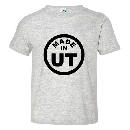 

PleaseMeTees™ Toddler From Born Made In Utah UT Logo Label Tag HQ Tee