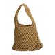 thumbnail image 1 of Bolso de mano mini para mujer, de algodón, tejido a crochet, con asa superior, cordón ajustable, para playa, de red de pesca, 1 of 6