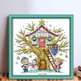 thumbnail image 2 of Hilo Algodón Ecológico Bordado Punto Cruz Impreso Casa Del Invierno 14CT 27x28cm, 2 of 9