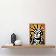 thumbnail image 2 of Statue of Liberty Comic Book Style Black Red Yellow New York City Skyscraper Artwork Framed Wall Art Print A4, 2 of 4