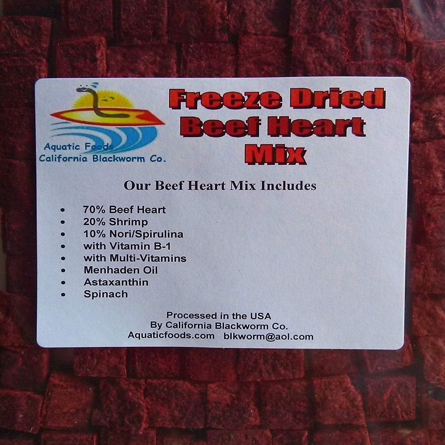 Beef Heart Mix Freeze Dried for Discus, Cichlids, All Tropical Fish