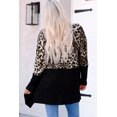 thumbnail image 1 of POGLIP Cardigan de Poche en Patchwork Imprimé Léopard Noir pour Femme, 1 of 6