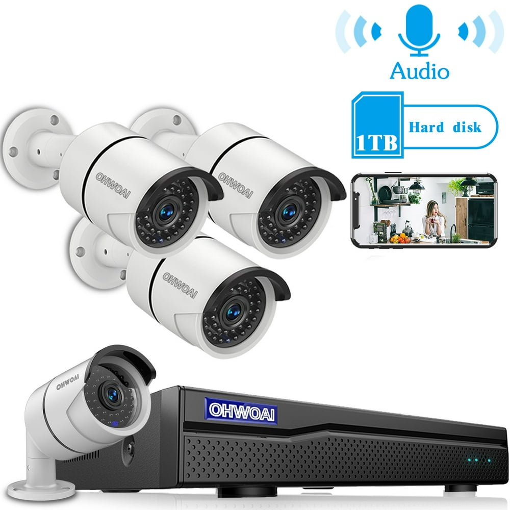 OHWOAI POE Camera System, 4K 8 Channel Poe NVR Security Camera System