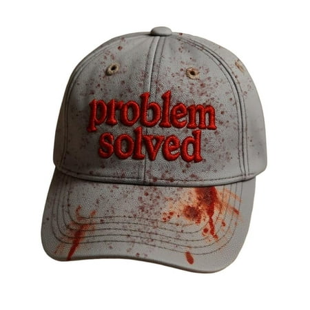 Kptki Unisex Casual Dark Blood Stain Hat Problem Solved Bloody Cap Problem Solved Bloody Hat