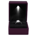 thumbnail image 2 of Xirurus Premium LED Lighted Ring Storage Box, Fashionable Engagement Jewelry Display Case with Soft Plush Interior, Perfect for Wedding Proposals and Anniversaries, 2.56 inches / 6.5 cm, Purple, 2 of 9