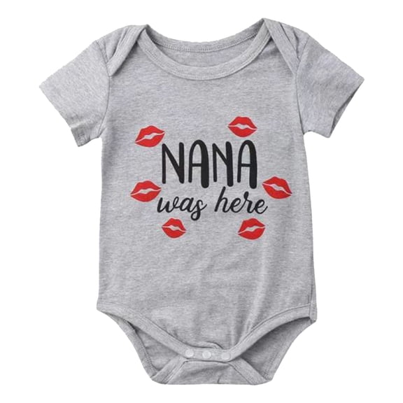 Zanarzt Newborn Bodysuit Short Sleeve Boy Newborn Baby Unisex Cotton One Piece Bodysuits Baby Gift Baby Clothes Grey,12 Months