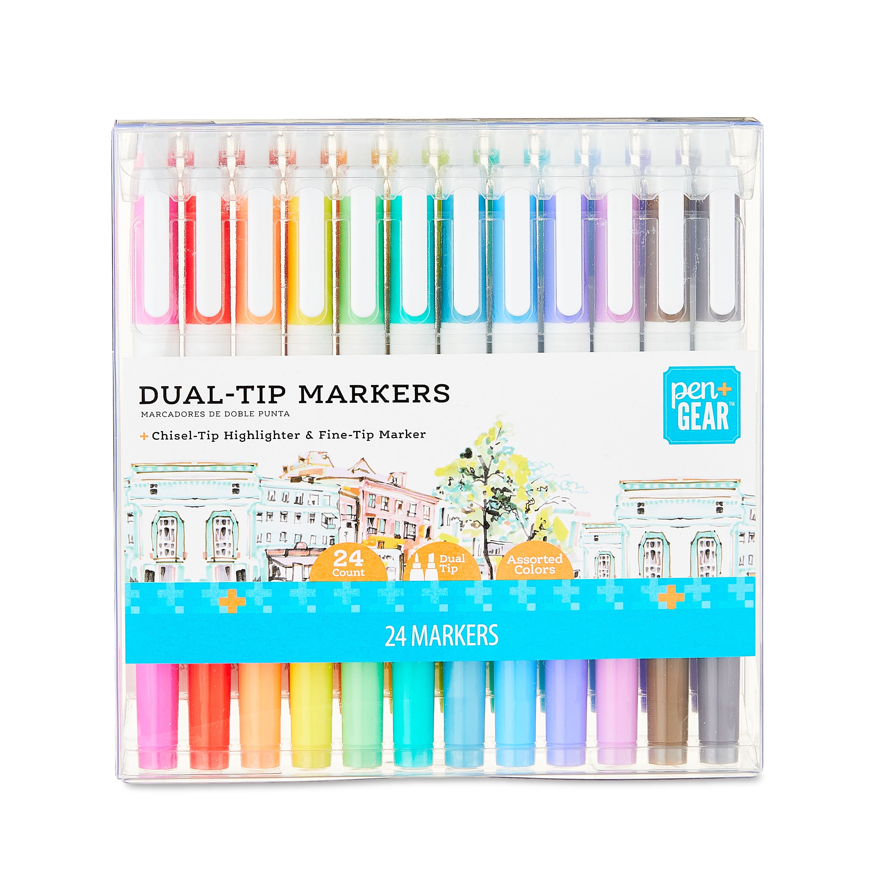 Pen+Gear Dual End Art Markers, Assorted Colors, 24 Count