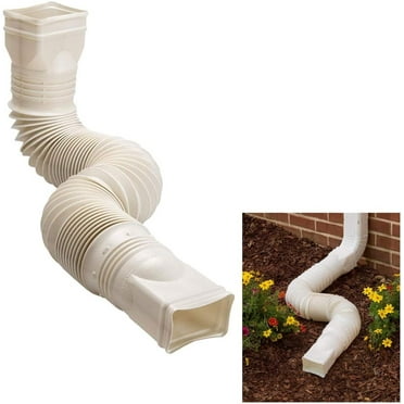 WholesalePlumbing Supply Limestone Flexible Downspout Extension Gutter Connector Rainwater Drainage, 25 to 55 inches Limestone, 1