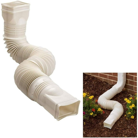 WholesalePlumbing Supply Limestone Flexible Downspout Extension Gutter Connector Rainwater Drainage, 25 to 55 inches Limestone, 1