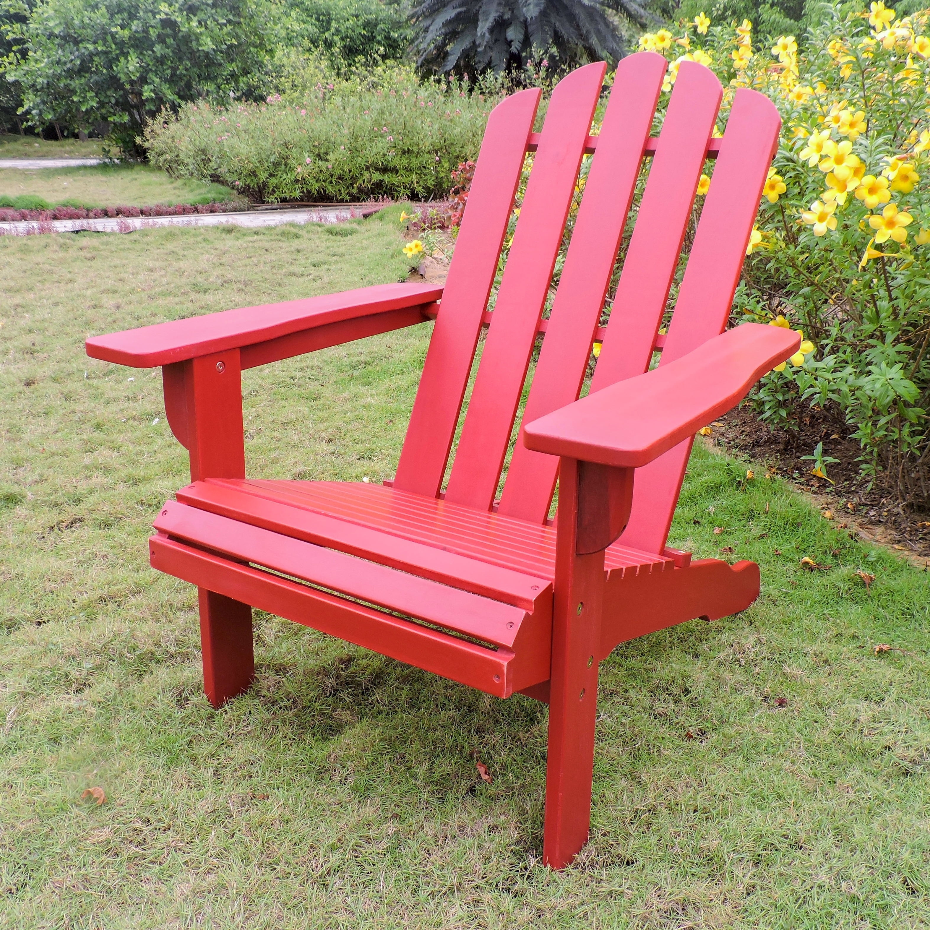 International Caravan Royal Fiji Patio Adirondack Chair in White