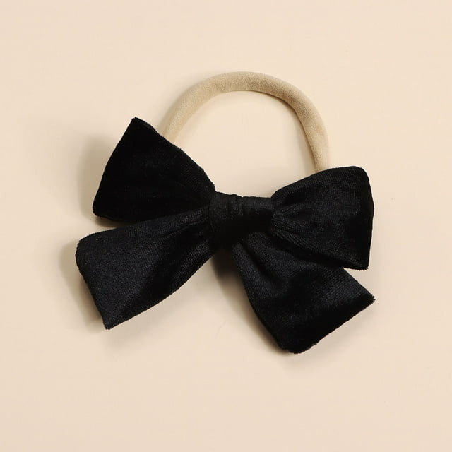 Diademas navideñas de 4'' con lazo para el cabello para niñas pequeñas, lazos de terciopelo, accesorios para el cabello para conjuntos navideños de bebés y niños pequeños, una corbata