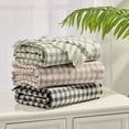 thumbnail image 3 of CREVENT Soft Warm Farmhouse Plaid Green Knitted Throw Blanket,50''x60'', 3 of 4
