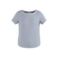 thumbnail image 4 of T-shirt en jersey à Manches Courtes pour Femmes, Confortable, Mode et Stylé, avec Encolure Carrée et Liens Contrastants, 4 of 5
