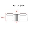 thumbnail image 2 of TKC Belle 3 Piece Outdoor Wicker Sofa Set in Wheat, 2 of 3