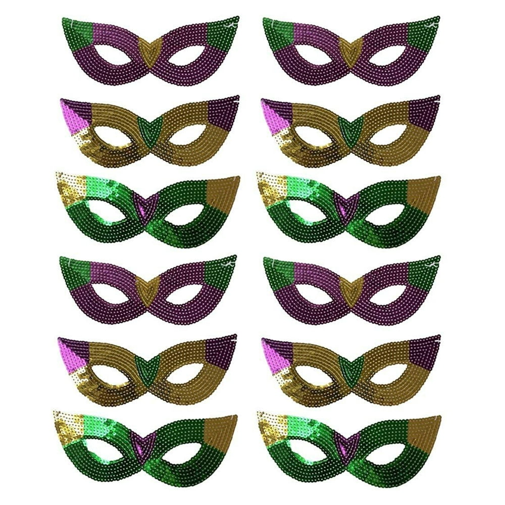 green mardi gras masks