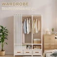 thumbnail image 6 of Portable Closet Organizers,Clothes Storage Wardrobe Assemble Simple Floor Hanger Storage Clothes  Non-Woven Bedroom Cabinet for Home Dorm, 6 of 12