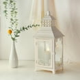 thumbnail image 5 of Decorative Large Outdoor Candle Lantern, Metal Candle Holder, Decorative Candle Lantern with Tempered Glass (White), 5 of 10