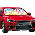 thumbnail image 2 of XMXY Car Sun Shade Windshield, Cute Flower Abstract Background Automotive Front Window Sun Visor for Cars SUV Trucks, Small Size, 2 of 8