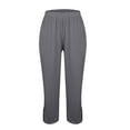 thumbnail image 4 of Bovemsi Casual Pants for Women Cotton And Linen Loose Simple Fashionable Straight Leg With Elastic Waistband (buckle At The ) with Pockets, 4 of 9