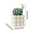 thumbnail image 3 of Adornos De Cerámica Cactus artificial en maceta, juego de 1 pieza con flores blancas para decoración del hogar, escritorio, mesa y oficina. JASKFLY, 3 of 8