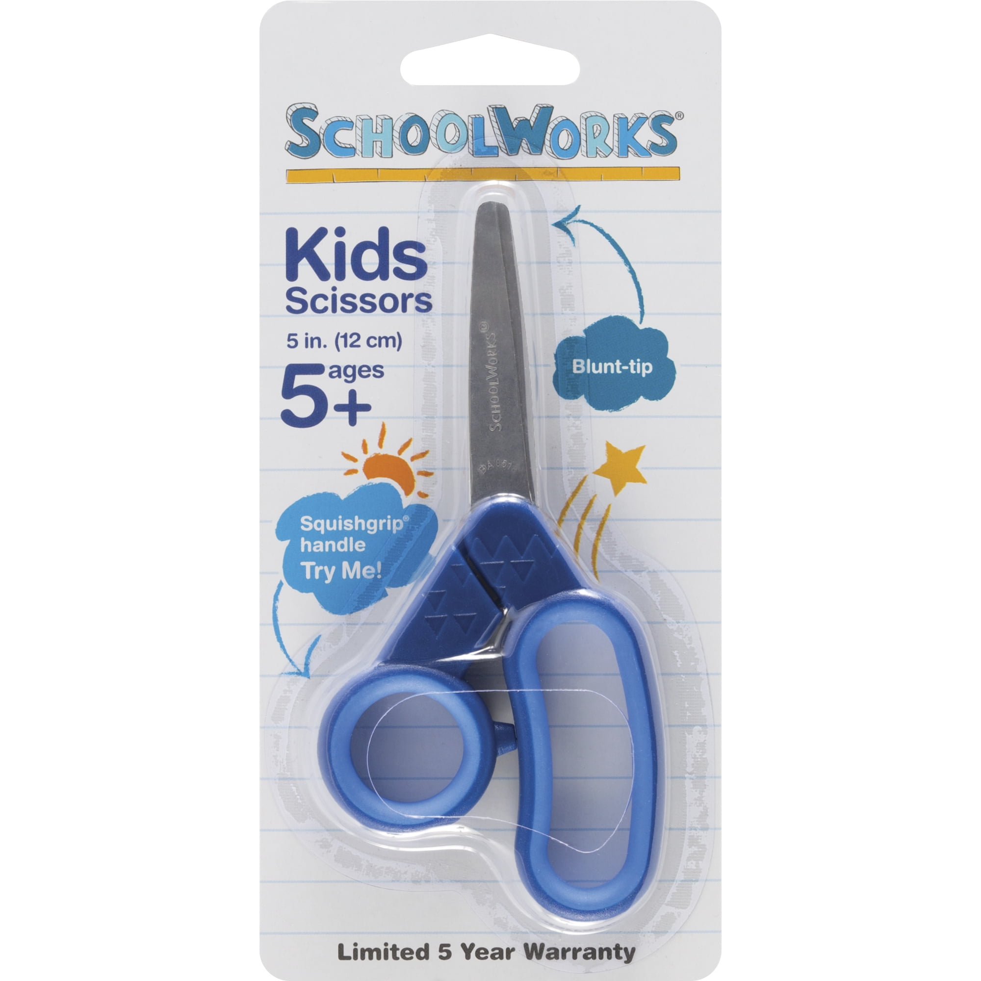 SchoolWorks Kids Scissors, 5, Assorted Colors - 2 pack