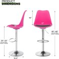 Swivel Plastic High Back Bar Stool with PU Leather Seat Pad Chrome Air