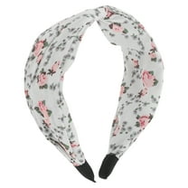 Unique Bargains 1 Pc Wide Tie Floral Headbands for Women White
