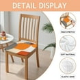 thumbnail image 2 of Orange and Grey Abstract Art Artwork Seat Covers for Dining Room Chairs Set Of 4,Stretch Printed Washable Chair Seat Cover with Elastic Ties and Button,Removable Waterproof Couch Cushion Covers, 2 of 6