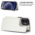thumbnail image 6 of Allytech 2 in 1 Detachable Wallet Case for iPhone 12 Pro / 12 6.1" with Card Holder, [Large Capacity] PU Leather Magnetic Snap Kickstand Shockproof Anti-Drop Case Support Wireless Charging, White, 6 of 9