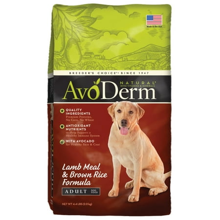 AvoDerm Natural Lamb Meal and Brown Rice Formula Adult Dog Food, (Best Dog Food For Medium Dogs)