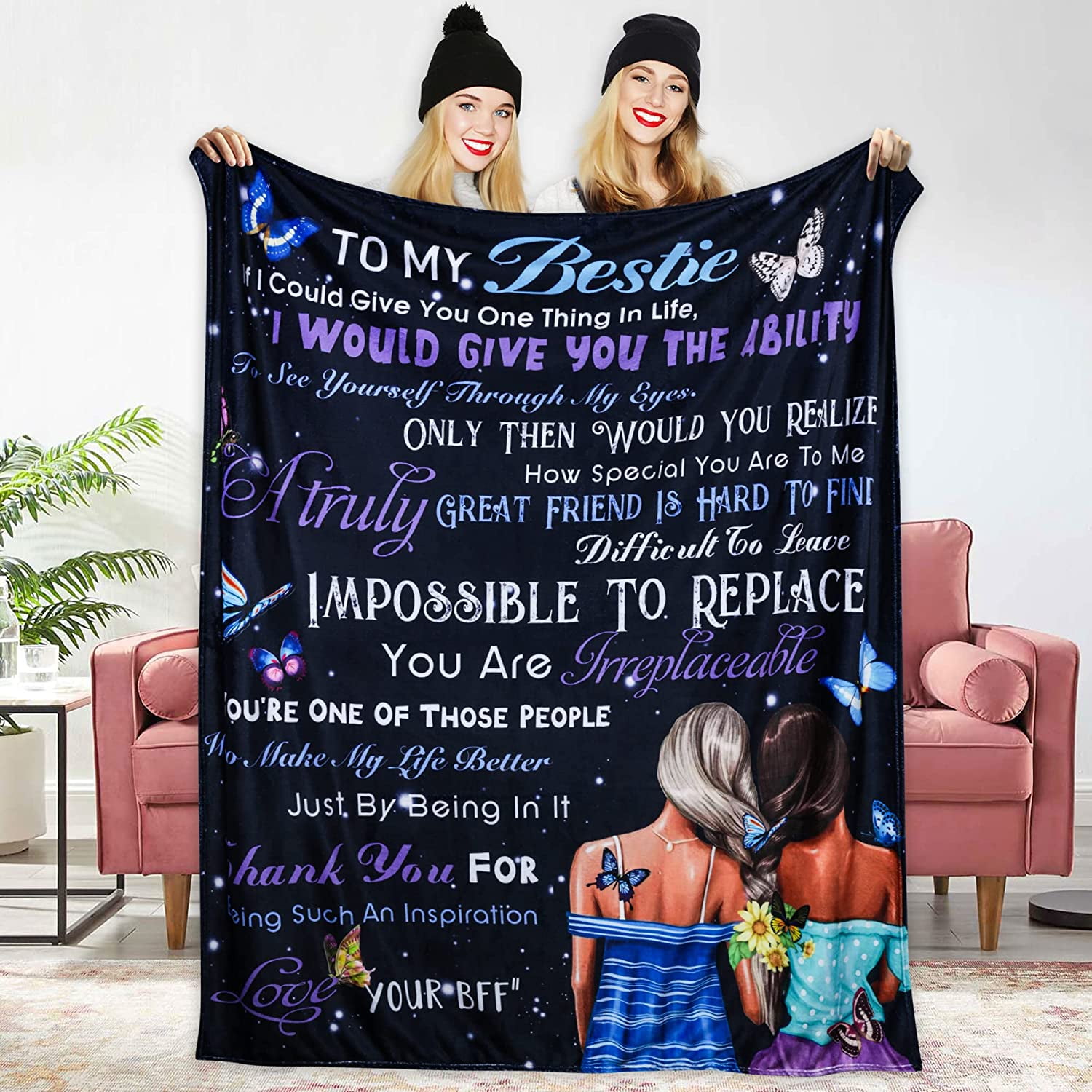 Yamco Wife Gifts from Husband Blanket - Gifts for Her Wife 60 x 50  Blankets - I Love You Romantic Gifts for Women - Cool Birthday Gifts for  Wife 