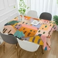 thumbnail image 2 of Yayeee Tablecloths 60" x 108" Rectangle Wrinkle Resistant Party Table Cover, Orange Cityscape Painting, 2 of 8