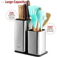 thumbnail image 5 of Knife Holder and Utensil Holder - Stainless-Steel Modern Rectangular Design Universal Knife Block and Kitchen Utensils Organizer for Counter-top, 5 of 7
