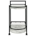 thumbnail image 4 of DUOSONG Black And Faux White Marble Serving Cart, 1 Piece, 4 of 8