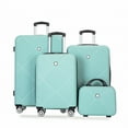 Set of 4 XNGGNG Lightweight ABS Suitcases with Aircraft Wheels in