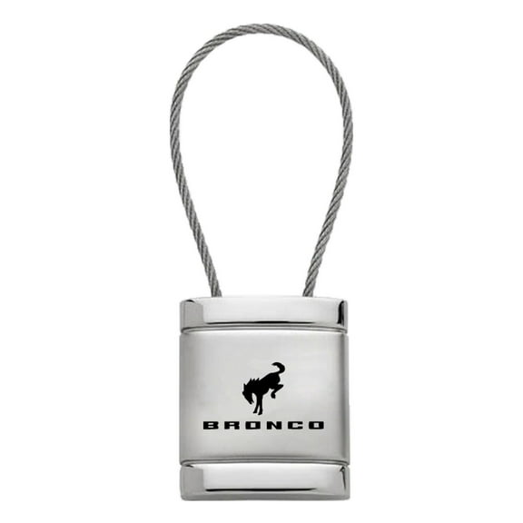 Ford Bronco 2020 Satin Chrome Cable Key Ring (Silver)