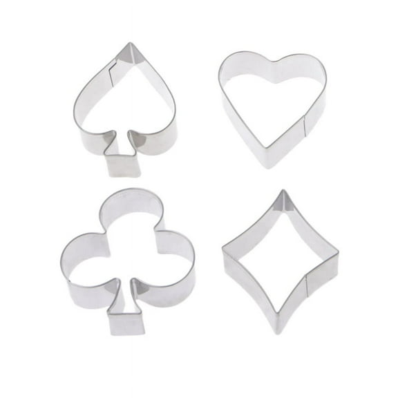 4 Pcs Stainless Steel Cookie Cutter Set Poker Pastry Cake Biscuit Cutting Molds