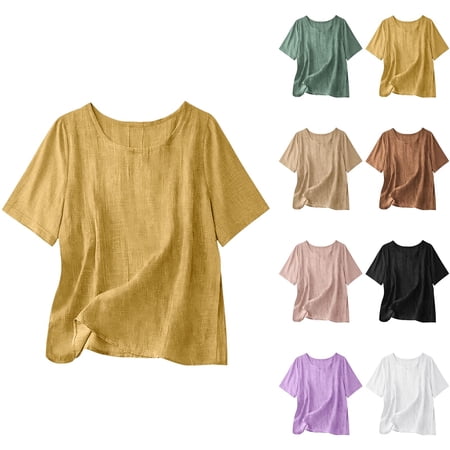 TAGOLD Womens Short Sleeve Round-Neck Blous… product image