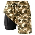 thumbnail image 4 of Men's Swim Trunks Summer Casual Camo With Double Layer Inside Pockets Beach Shorts For Men Swim Shorts Khaki XXXXL, 4 of 4