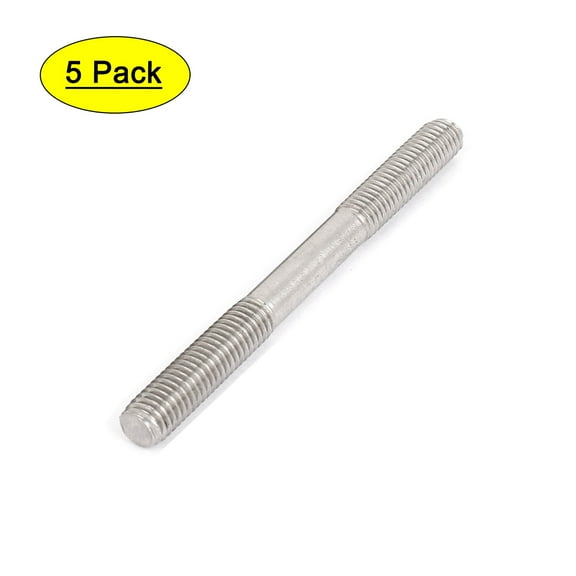M8 x 90mm Metric A2 Stainless Steel Double End Threaded Stud Screw Bolt 5 Pcs