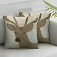 thumbnail image 3 of Reindeer Christmas Pillow Covers, Holiday Pillow, Decorative Pillow, Cushion, Christmas Decoration, Tan Pillow, Antlers, Reindeer Pillow, 3 of 7