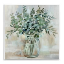 Stupell Industries Soothing Eucalyptus Flower Herb Arrangement Rustic Jar Painting Unframed Art Print Wall Art, Design by Nan