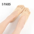 thumbnail image 1 of Up To $10 Socks Beige 3 Pairs Women's Solid Ice Silk Socks Breathable Invisible Socks Non Slip Socks Low Socks, 1 of 3